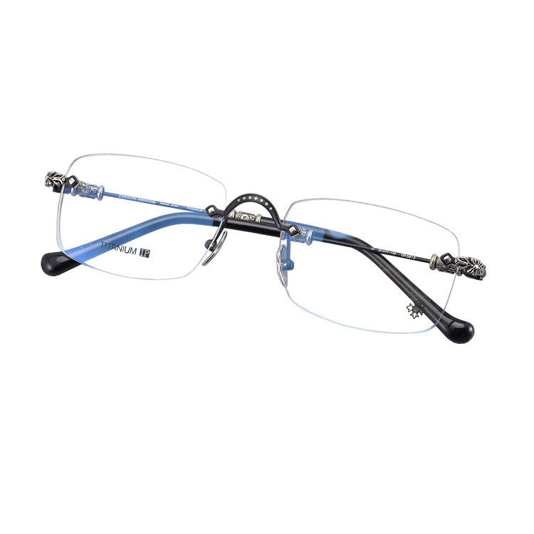 CHH Chrome Hearts Glasses Frameless Pure Titanium Glasses Frame Personalized Business
