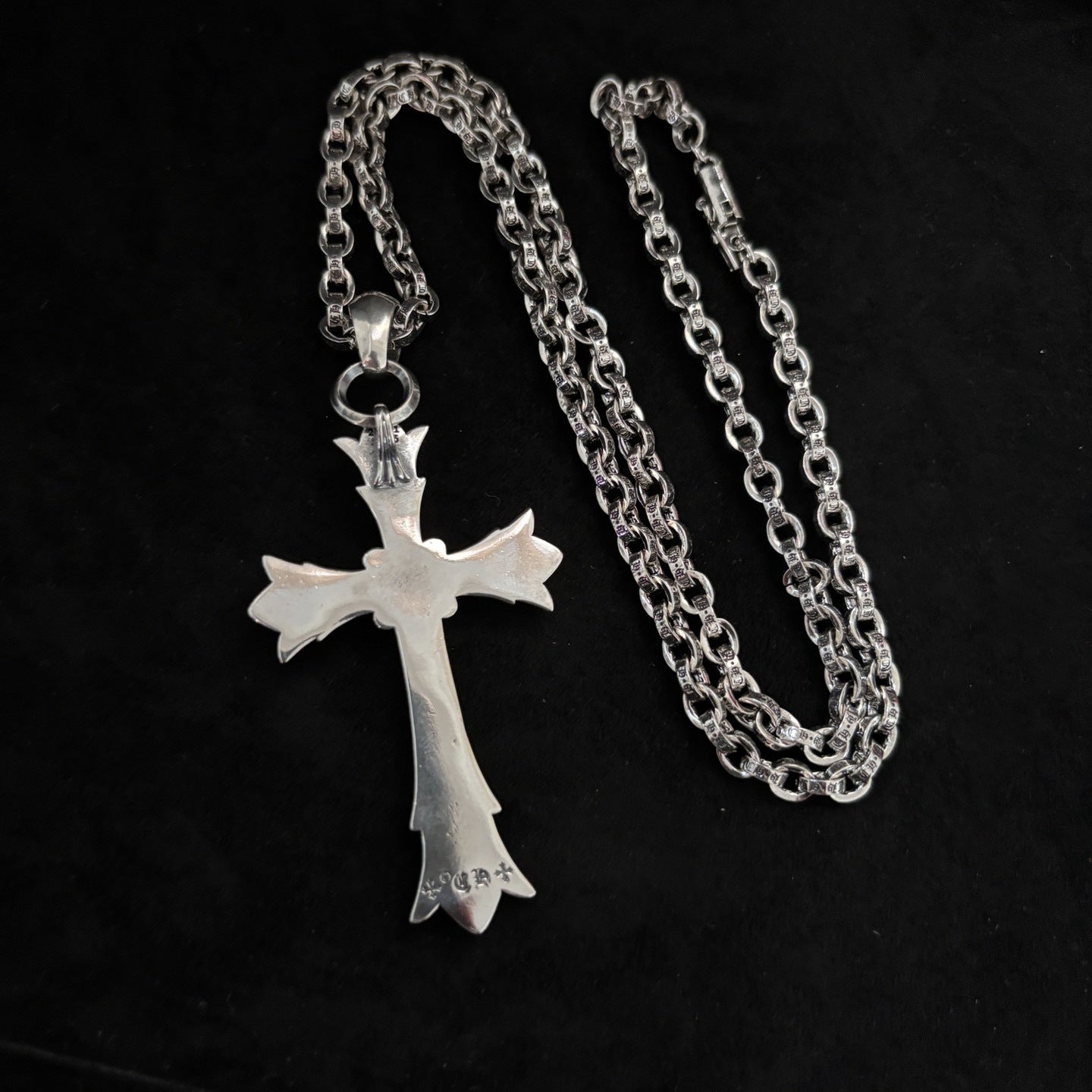 Chrome Hearts large double-layer cross letter chain pendant