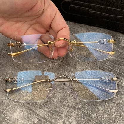 CHH Chrome Hearts Glasses Frame Perforated Business Frameless