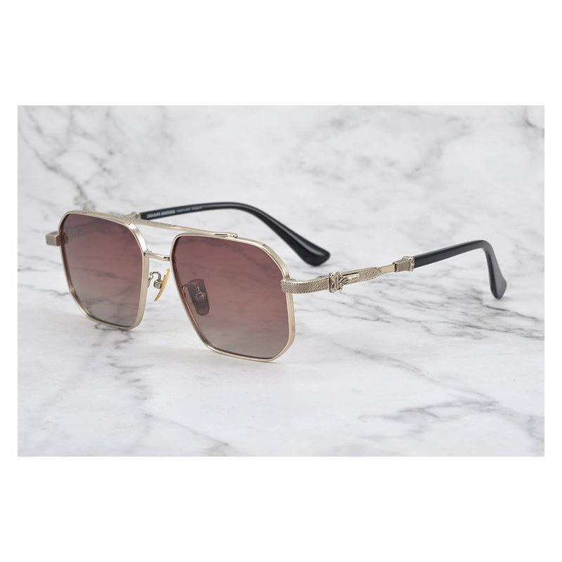 CHH Chrome Hearts Glasses Pure Titanium Double Beam Polygonal Myopia Glasses Frame & Sunglasses