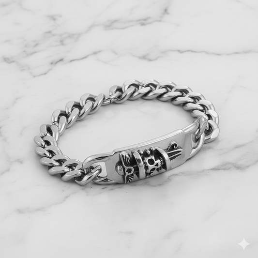 Chrome Hearts Pirates of the Caribbean skull dagger stainless steel bracelet