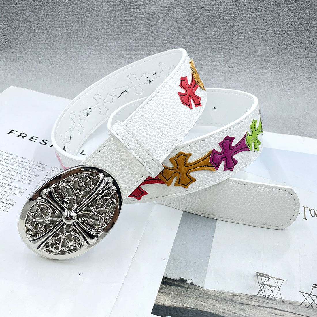 Chh Chrome Heart Belt Embroidery Belt Male