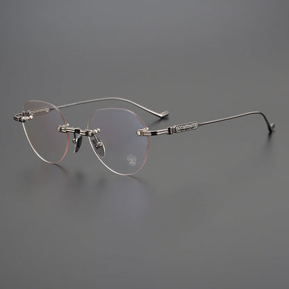 CHH Chrome Hearts Glasses Frameless Pure Titanium Glasses Frame Personalized Business