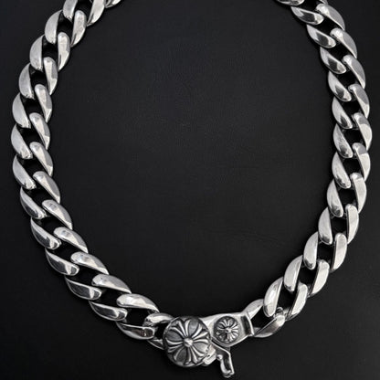 Chrome Hearts thick sword cross flower hip-hop necklace