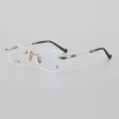 CHH Chrome Hearts Glasses Frameless Pure Titanium Glasses Frame Personalized Business
