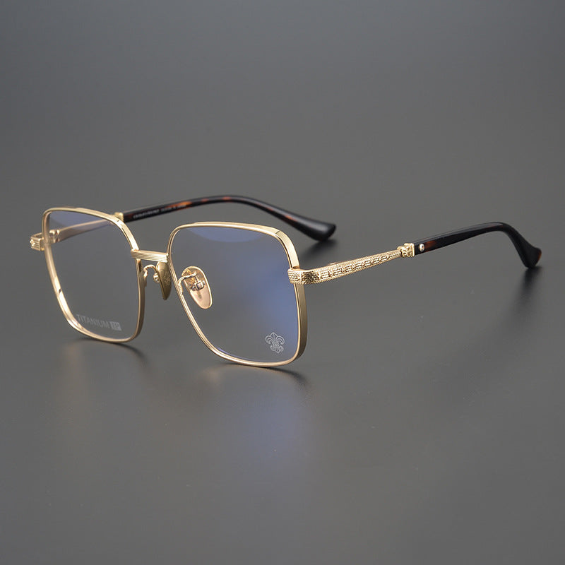 CHH Chrome Hearts Glasses Vintage Versatile Engraved Pure Titanium Square Glasses Frame