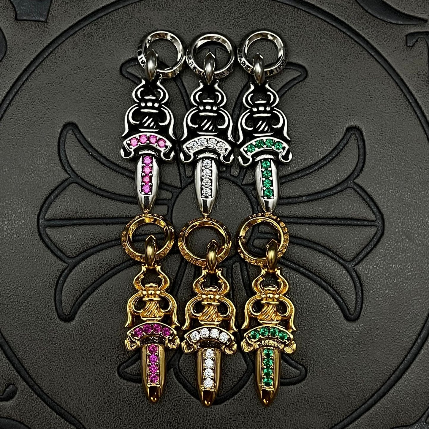 Chrome Hearts small diamond-encrusted sword pendant