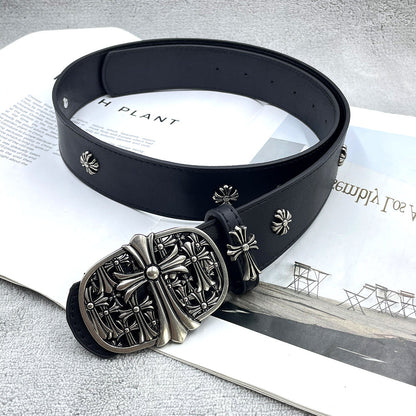 Chh Chrome Heart Belt PU Rivet Vintage Belt