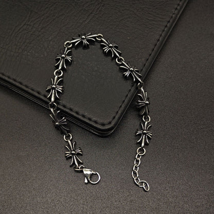 Chrome Hearts Retro Long Cross Flower Bracelet