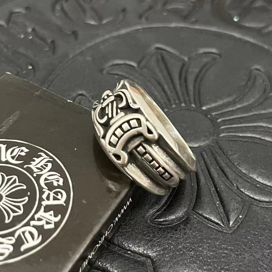 chrome hearts 925 silver retro ring
