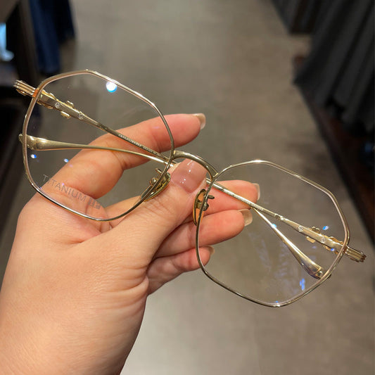 CHH Chrome Hearts Glasses Pure Titanium Polygon Retro Myopia Eyewear Frames