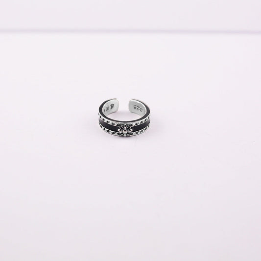 Chrome Hearts cross print retro style open ring