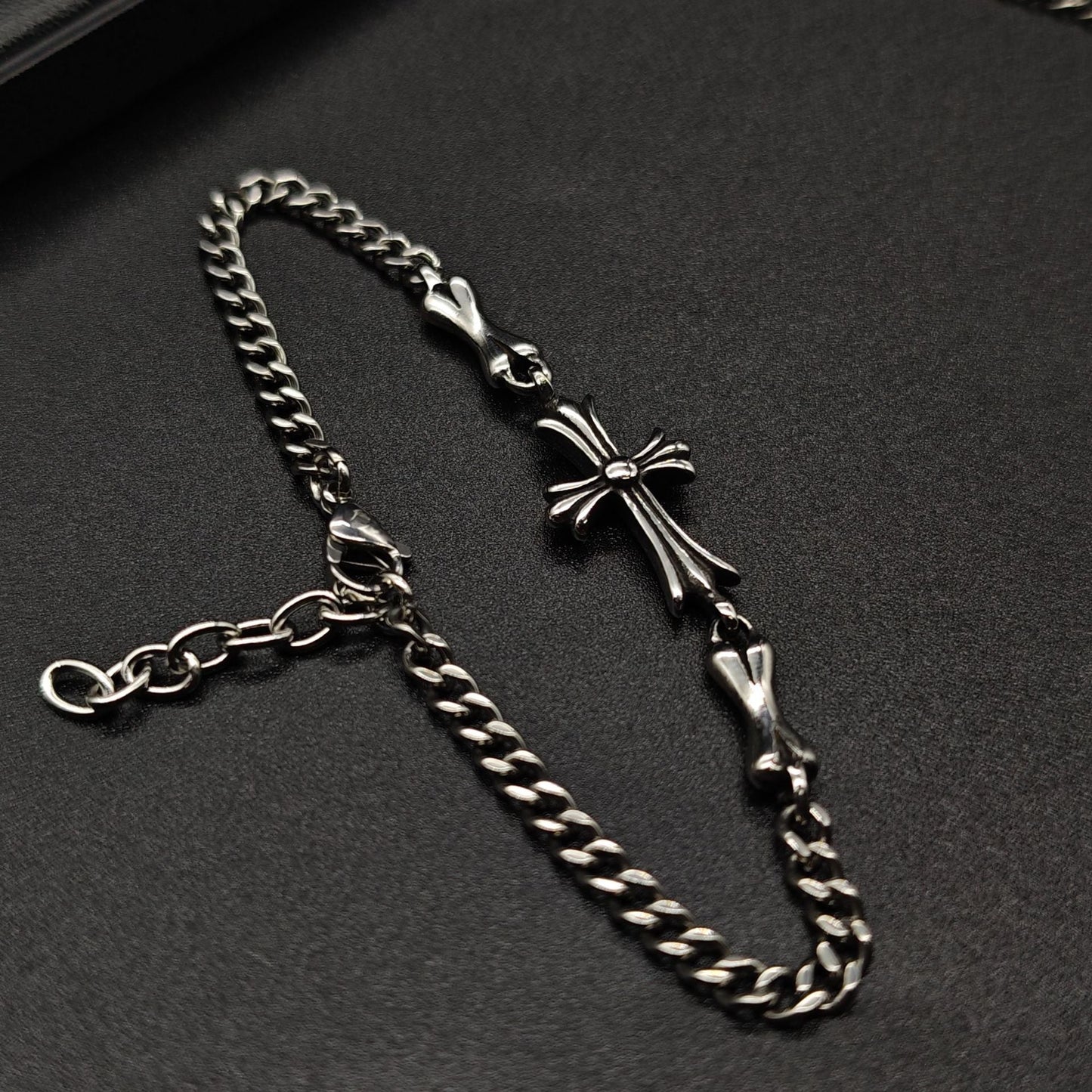 Chrome Hearts Silver Plus Cross chain bracelet 925 Sterling Silver