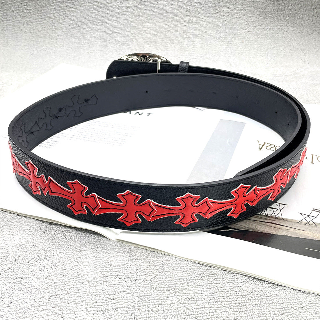 Chh Chrome heart belt with jeans y2k