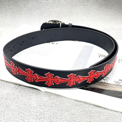 Chh Chrome heart belt with jeans y2k