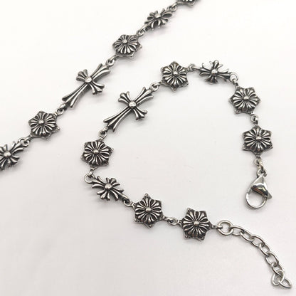 Chrome Hearts six-pointed star flower ball cross bracelet