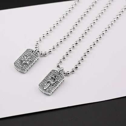 Chrome Hearts six-pointed star sword inlaid with diamonds pendant