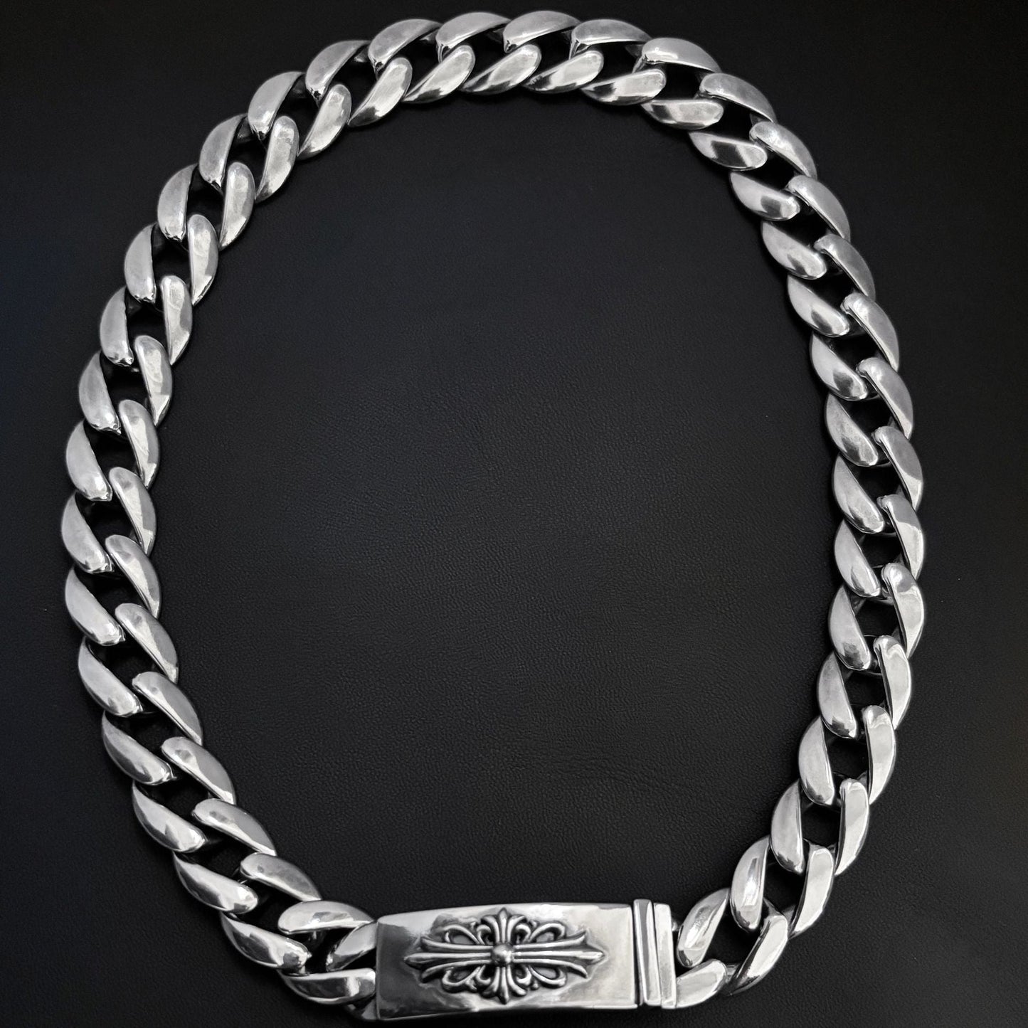 Chrome Hearts thick sword cross flower hip-hop necklace