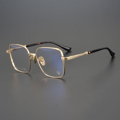 CHH Chrome Hearts Glasses Engraved Pure Titanium Versatile Square Glasses Frame