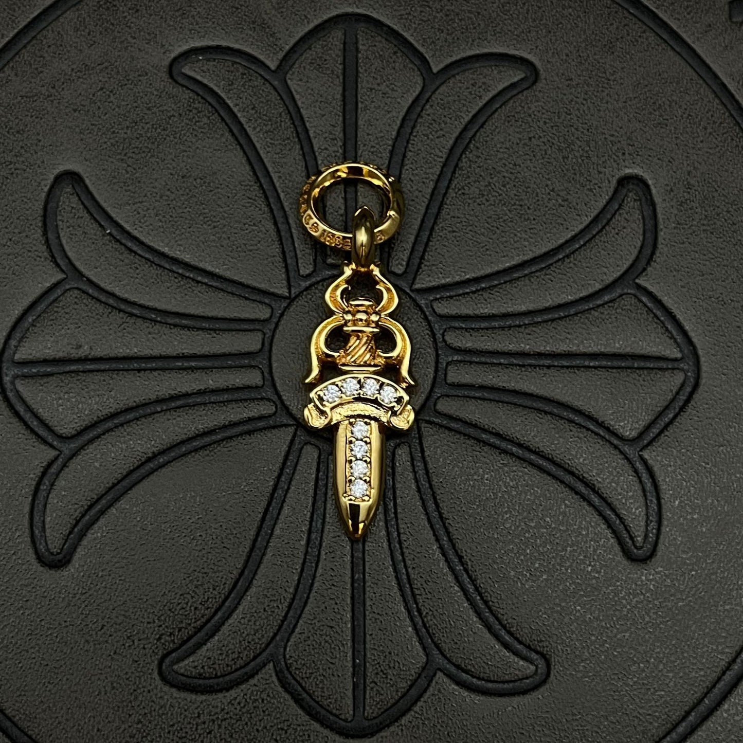 Chrome Hearts small diamond-encrusted sword pendant