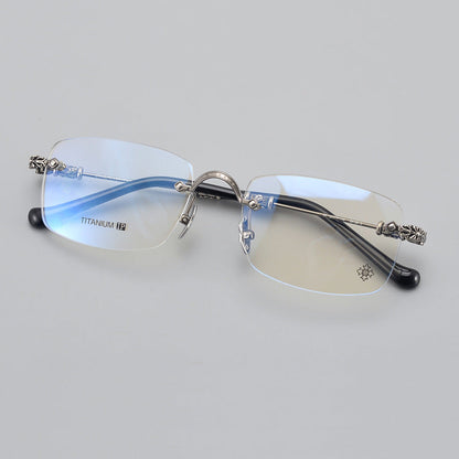 CHH Chrome Hearts Glasses Frameless Pure Titanium Glasses Frame Personalized Business