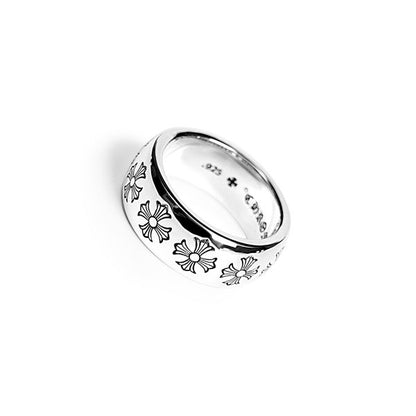 Etched Plus Band Ring