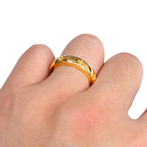 22K Gold CH Plus Band Ring